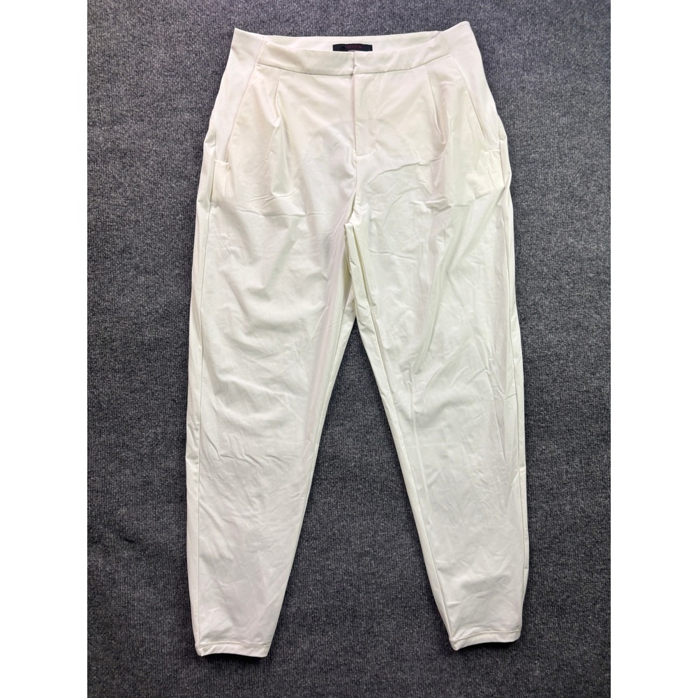 Greyson Joggers Womens Medium White Pleated High Rise Performance Golf Pants